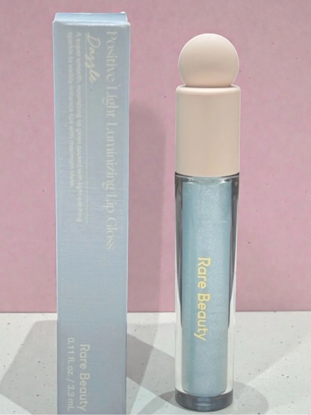 Rare Beauty Positive Light Luminizing Lip Gloss “Persuasive” Icy Blue Shimmer